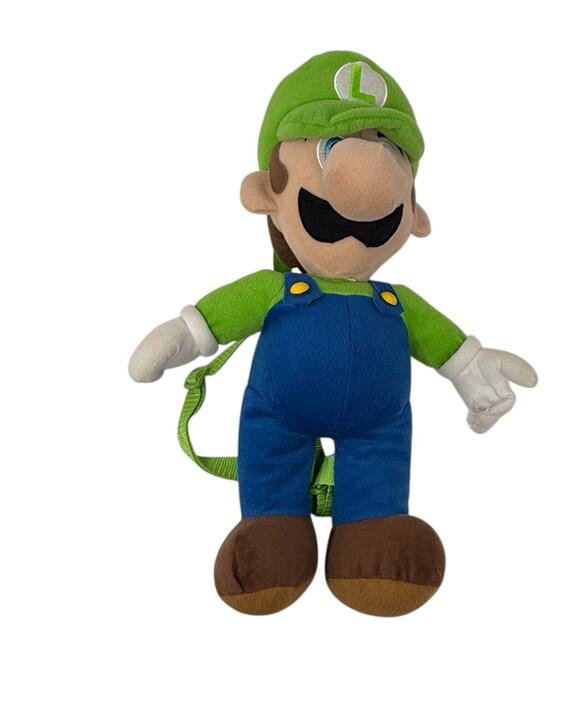 Nintendo Other - Nintendo Luigi Plush Backpack Super Mario Bros Green Character Bag 16"